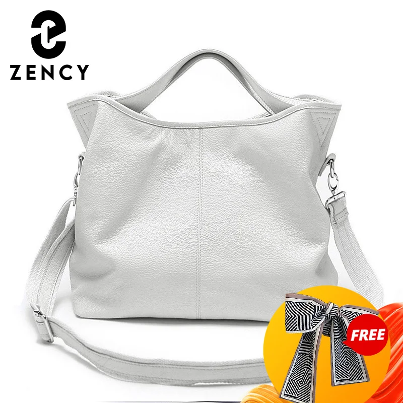 Zency Wholesale Fashion Women Handbag 100% Genuine Leather Ladies Casual Tote Bag Charm Shoulder Messenger Classic Satchel Purse