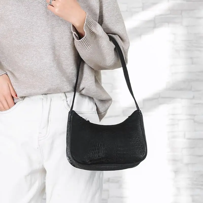 

Casual Women Shoulder Shopping Bags PU Leather Retro Pure Color Solid Color Retro Totes Fashionable Female Handbags
