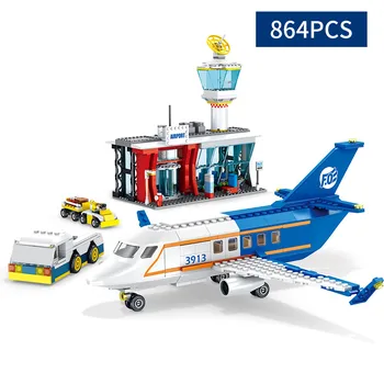

City Plane Series Building Blocks Toys Airplane Aircraft Airport Construct Bricks Sets Technic Car Figures Bricks kids friends