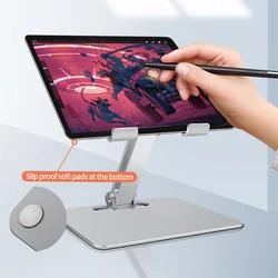Support de bureau réglable pour tablette, en alliage d'aluminium pour Support de tablette IPd pour Huawei 