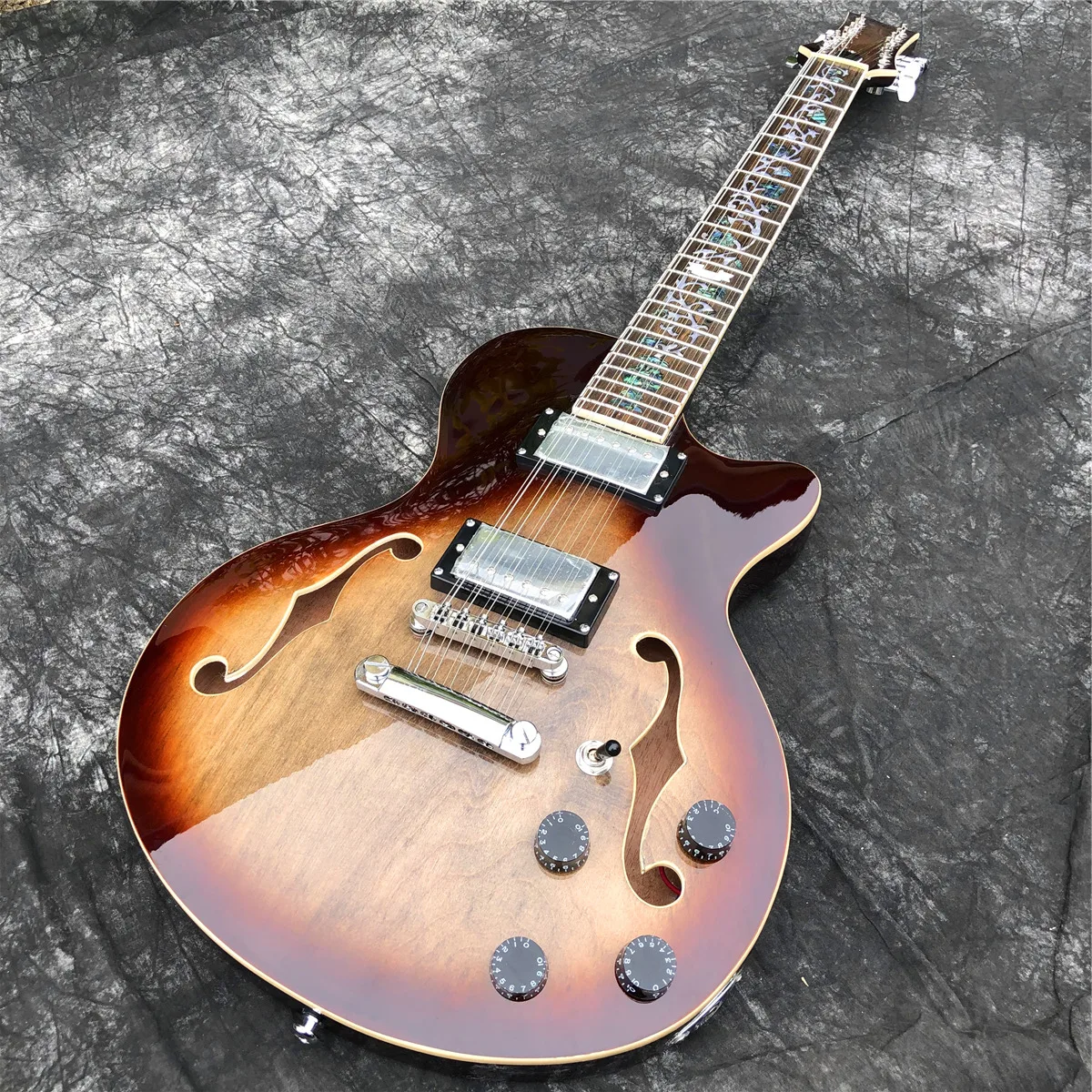 GroteCobraColor12StringsSemiHollowBodyElectricGuitarAbalone