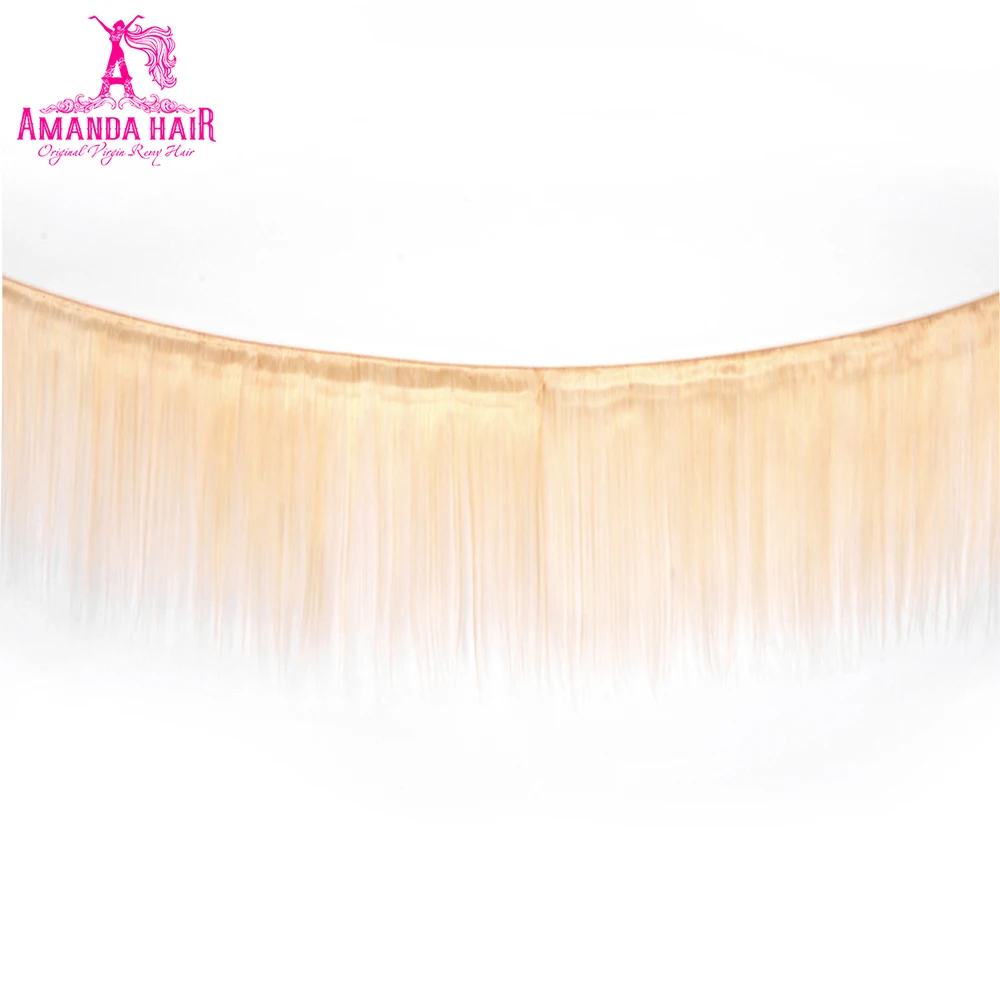 Аманда бразильские прямые волосы 3 пряди#613 Золотой Блонд Человеческие волосы remy волнистые пряди 12-24 дюйма чистый цвет