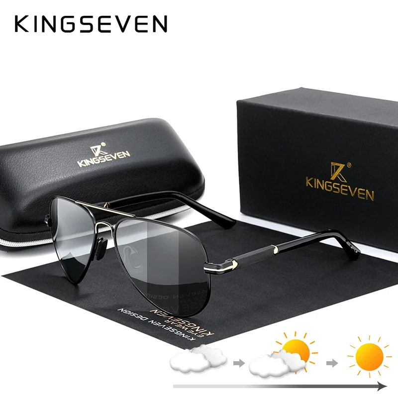 Солнцезащитные очки KINGSEVEN Мужские поляризационные алюминиевые фотохромные