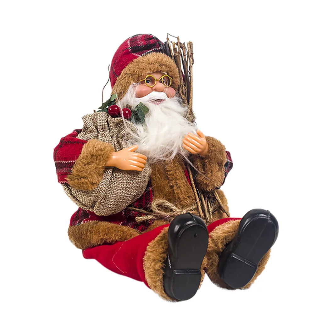 1 шт., Рождественская кукла Санта-Клауса, может сидеть, рождественские товары, висячие украшения, детский подарок, игрушка, стол, Рождественское украшение для дома F924 - Цвет: C