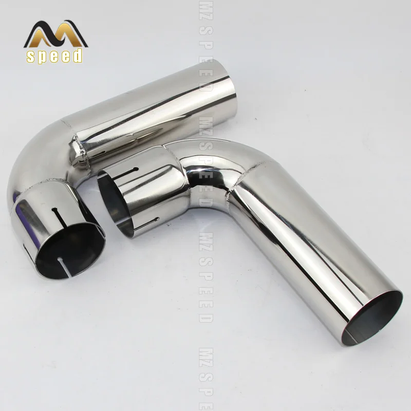 자동차 스타일링 배기 파이프 머플러 테일 파이프 304 스테인레스 스틸 용접 재료, 90 도, 54mm, 66mm, 73mm, 76mm