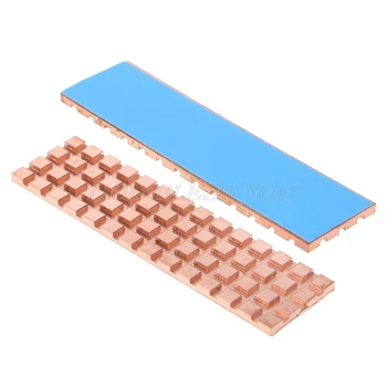 

Copper Heatsink Cooler Heat sink Thermal Conductive Adhesive For M.2 2280 PCI-E NVME SSD 67*18mm Thickness 2mm/3mm/4mm