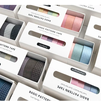 

8Pcs/Set washi tape lattice stationery washiTapes stickers masking tape material escolar decoration adhesive 3m washi tapes
