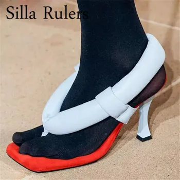 

New Style Summer Flip Flops High Heels Sandals Woman Party Shoes Square Toe Summer Sandals Woman Gladiator Shoes Woman 2020