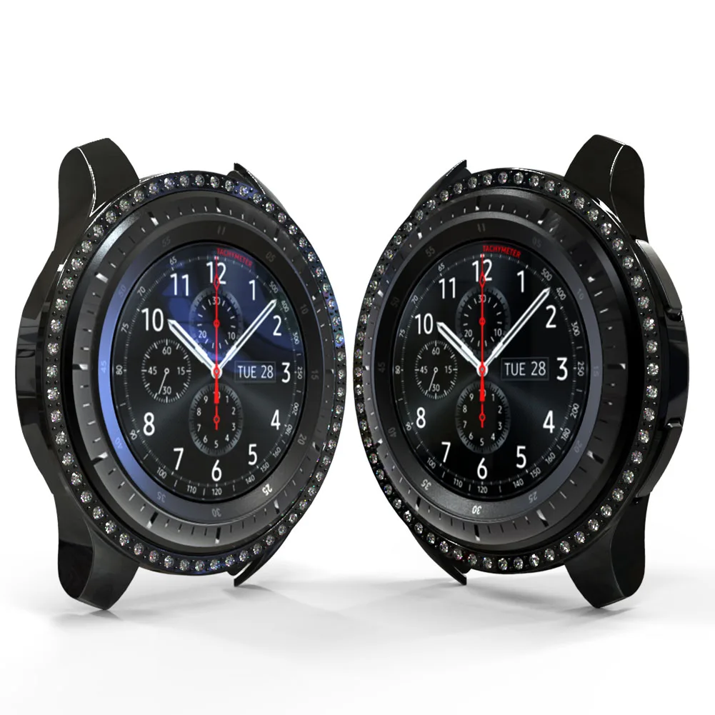 PC чехол с бриллиантами для samsung Galaxy Watch 46 мм и 42 мм разноцветный чехол, подходит для женских часов аксессуары