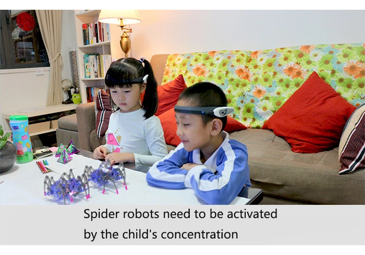 Mindlink RC Spider Robot Headband kit Brainlink Toys EEG Training Novelty High Tech Toys Focus app game gift for children adults