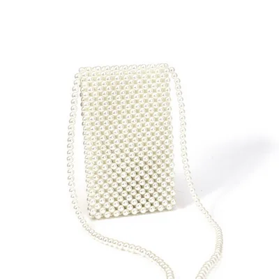 YM1764pearl white Бренд ручной жемчужные сумочки Lady beaded сумка Для женщин вечерние Винтаж сумки Ins маленькая сумка с клапаном мини сумка через плечо - Цвет: YM1764pearl white