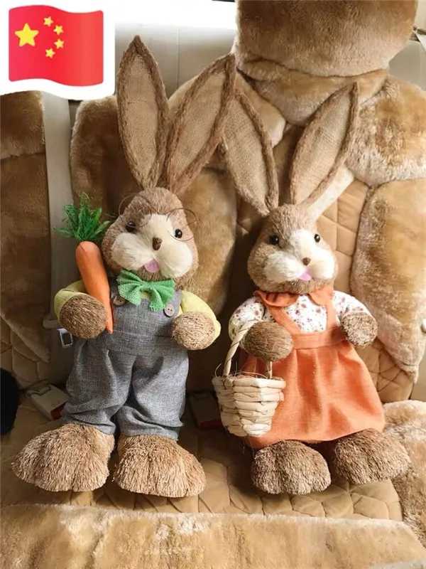 

45cm Straw rabbits handmade handmade Christmas wedding decoration inspirational creative cute girl net red ornaments