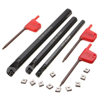 

16pcs/Set Lathe Tool Holder Turning Boring Bar 7/10/12mm + CCMT0602 Insert Steel