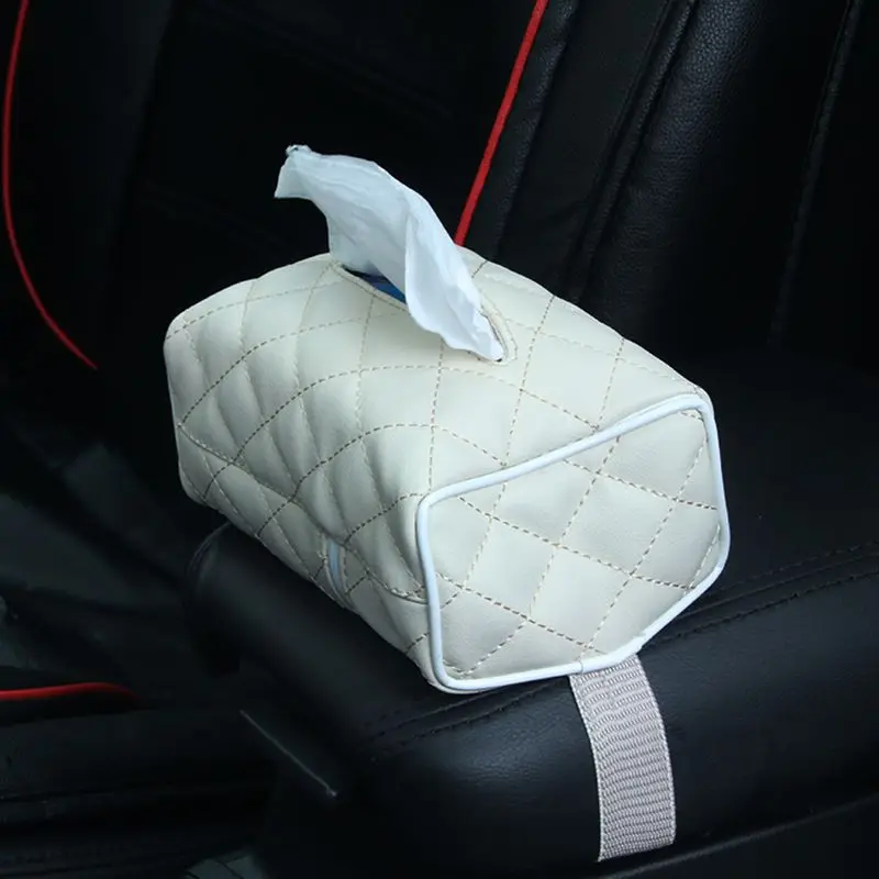 

Car accessories Car Leather hanging Tissue paper Box Napkin Holder For Car Automotive Decoration