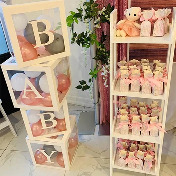 

DIY Letter Transparent Balloon Gift Box Birthday Christmas Decor For Home Gender Reveal Party Decor Baby Shower Wedding Decor