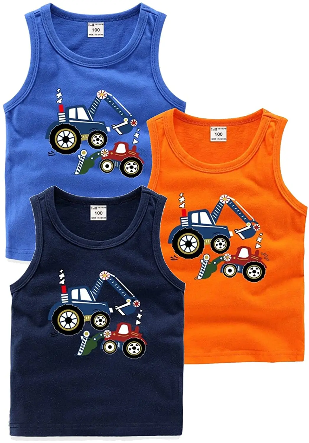 Tops Boys Girls Toddler Boys' 3-Pack Tank Tops Summer Graphic Crewneck Cotton Casual Tank Tops Boys Sleeveless Vest For 2-8 Years kid t shirt designs