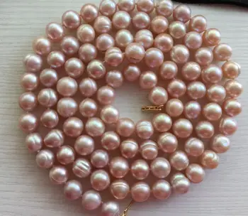 

elegant 9-10mm south sea barouqe lavender pearl necklace 32inch 14k