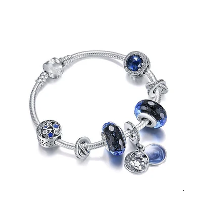 

High Quality 1:1 100% 925 Sterling Silver Blue Star Free Grid