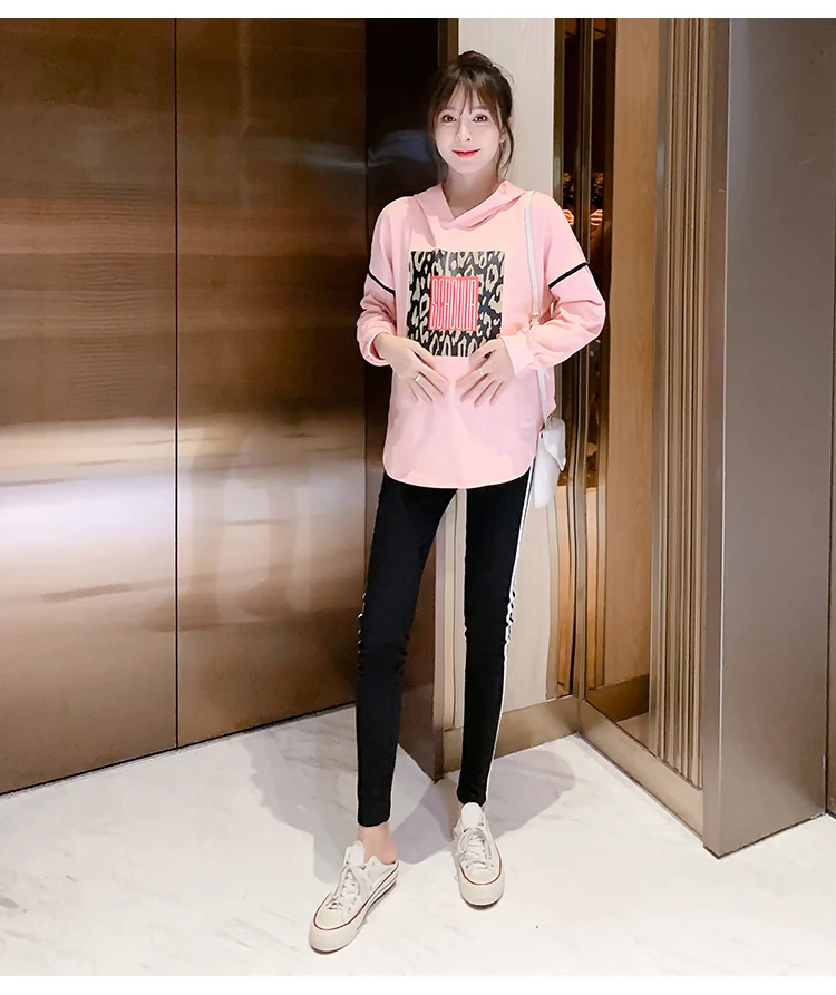 Spring Maternity Top Leggings Suits Long Sleeved Sweatshirt Sets Clothes for Pregnant Women Sports Hoodie Autumn Clothing C880