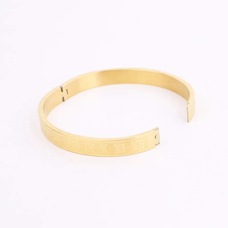 High Quality Men Women Jewelry Bracelet Stainless Steel Roman Bangle Bracelet Men Women Gift - Image 5