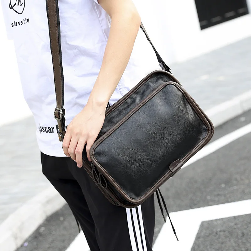

Korean men shoulder bag business satchel IPAD trend small file bag simple casual bag JIULIN