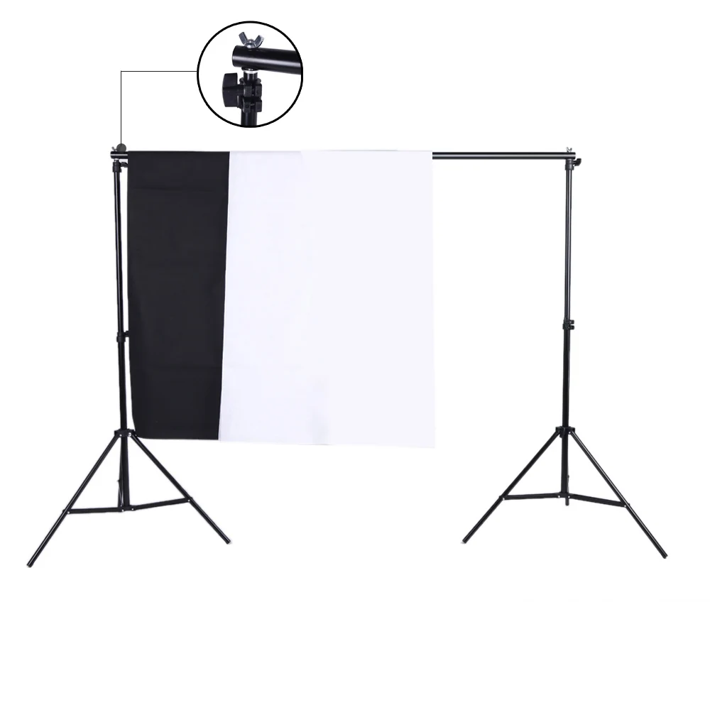 

Photo Studio Background Backdrop Stand with Storage Bag Black White Nonwoven Backdrops Backgrounds With Mini Clips