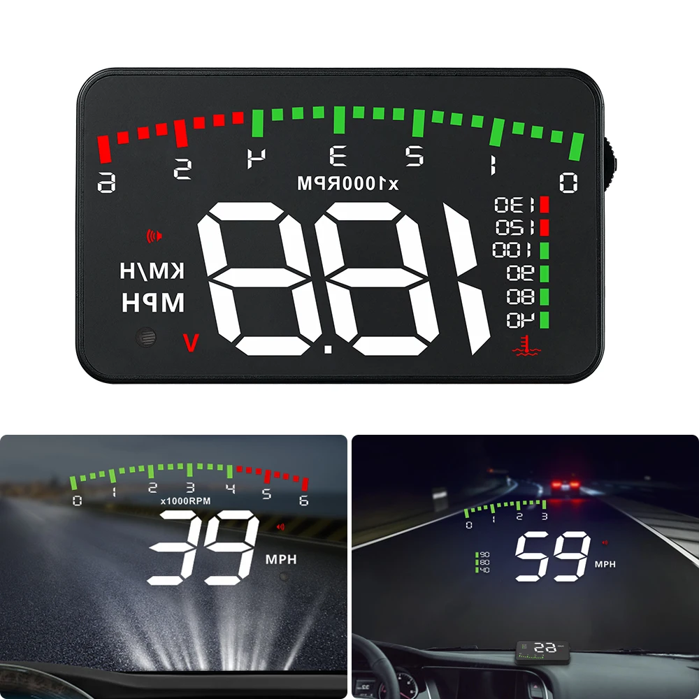 

A900 Car HUD OBD RPM Meter Head-Up Display Car Accessories Multi-Display Car Digital Speed RPM Water Temperature