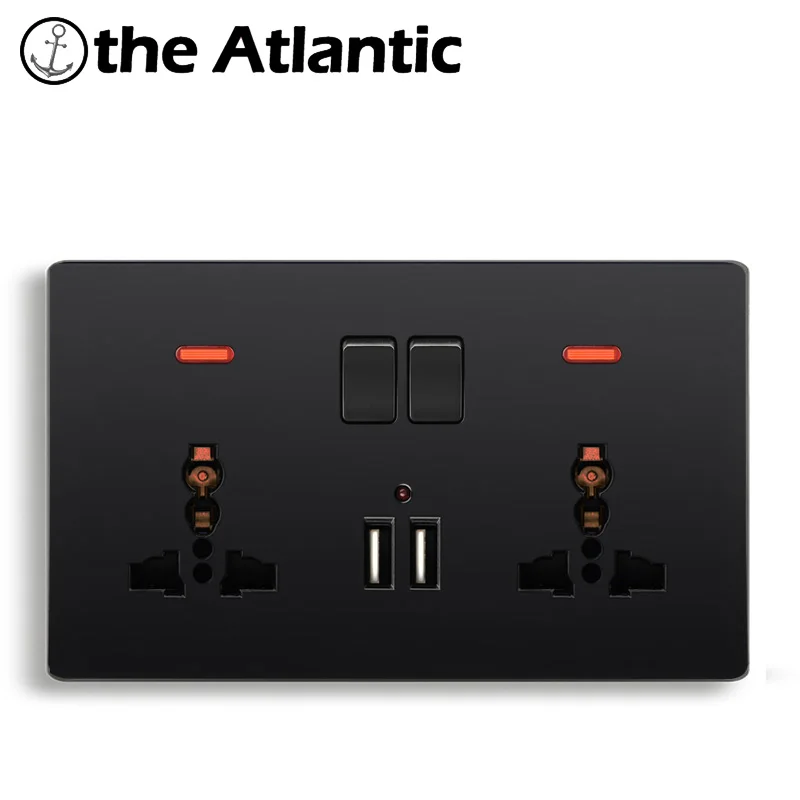 Atlectric универсальный разъем 3 отверстия 5 Отверстие разъем двойной usb зарядный порт мощность стены дома электрическая розетка с переключателем управления переходник usb,разетка с usb для дома,розетки