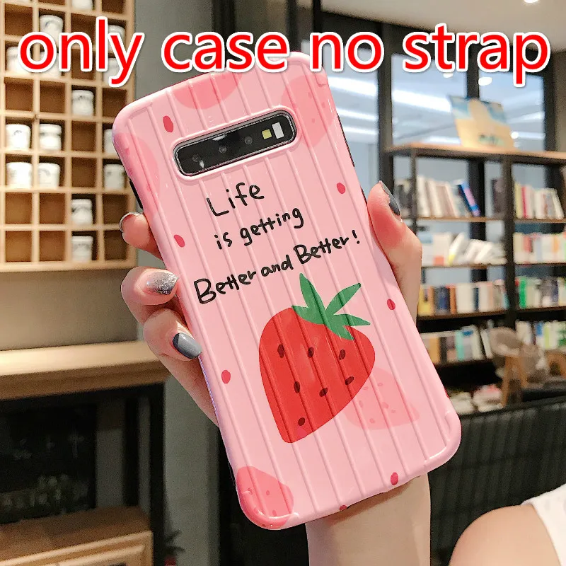 only case no strap6 Милый простой вишневая бабочка Кроссбоди цепь чехол для телефона для samsung galaxy NOTE10 pro S8 S9 S10 plus note8 note9 чехол Роскошный цветок - Цвет: only case no strap6