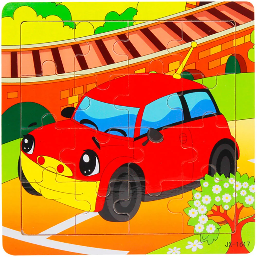 Wooden Puzzle Kids Toy cartoon animal Learning Education Interesting Wooden Toys Children