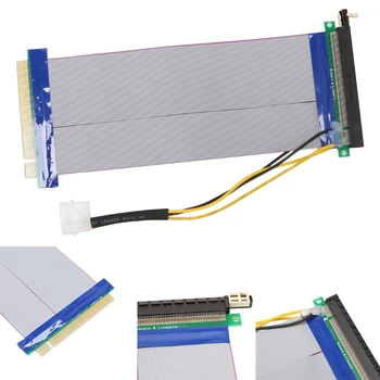 

PCI-E PCI Express 16X To 16X Riser Extension Card Powered Ribbon Extender Cable