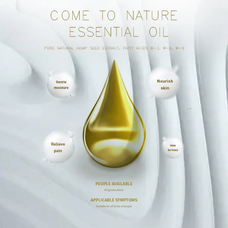 Hot Relieve Pain Improve Sleeping Hemp Seed Massage Scraping Foot Bath Essential Oil Hemp Seed Oil Nourishing Skin