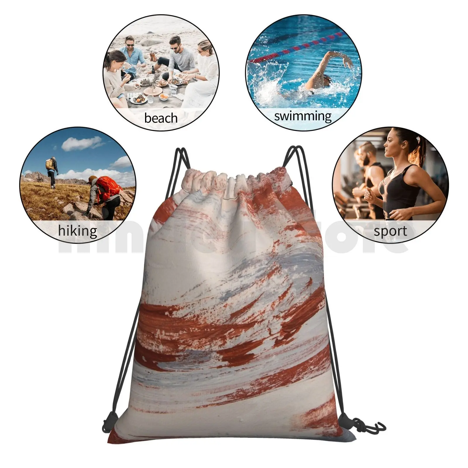 Rust Slate Earth Drawstring Gym Bag
