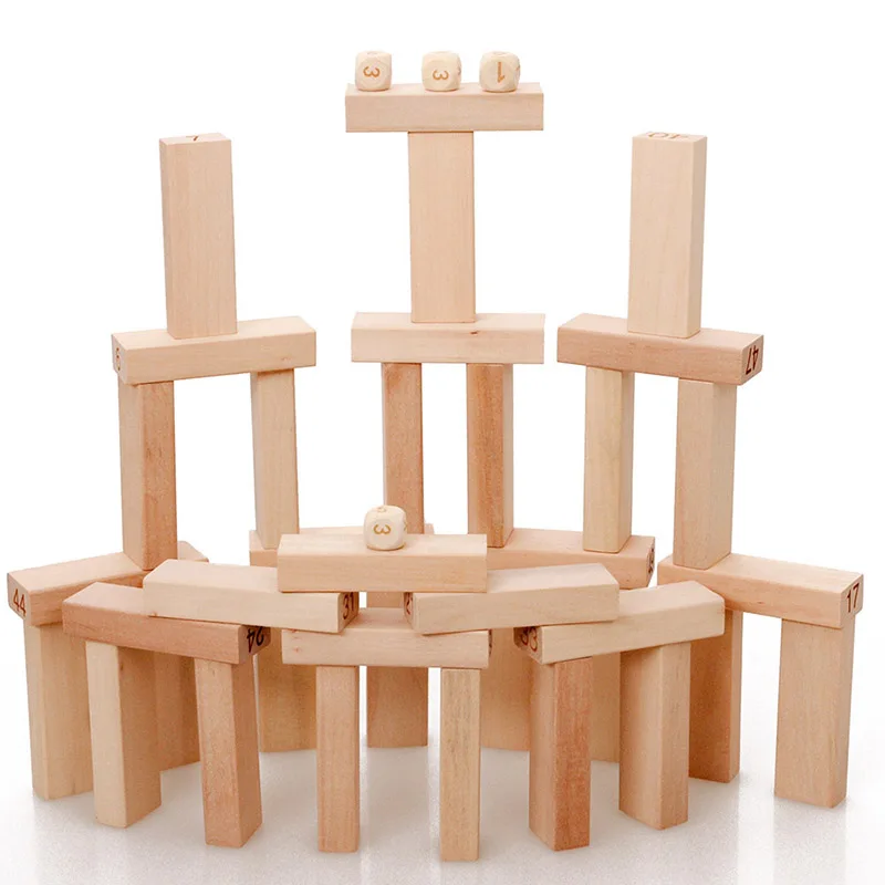 51 шт. строительные блоки Jenga большого размера без краски резьба по дереву укладка