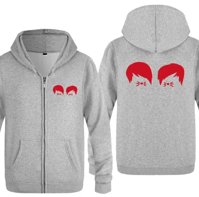 gray hoodie 17 Мужские толстовки с капюшоном на молнии, Дэн и Фил, кот усов, забавная мужская толстовка с капюшоном в стиле хип-хоп, флисовая мужская куртка с длинным рукавом, толстовка, скейт, пальто, Новинка - Цвет: gray hoodie 17