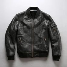 Новинка, фабричная Мужская Черная куртка из натуральной овчины B3, Повседневная куртка для холодной зимы, куртки для пилотов, куртки для русской зимы