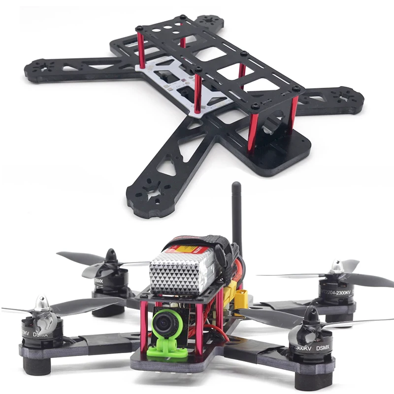 

wholesale QAV250 Wheelbase 250mm Glass Fibre FPV Racing drone frame kit Quadcopter Mini Frame with Distribution Board LED