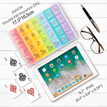 

New Weekly Pill Organizer, 2Nd Gen Extra Large Pill Box Case (7-Day / 4-Times-A-Day) With Huge Compartments To Hold Plenty Of Fi