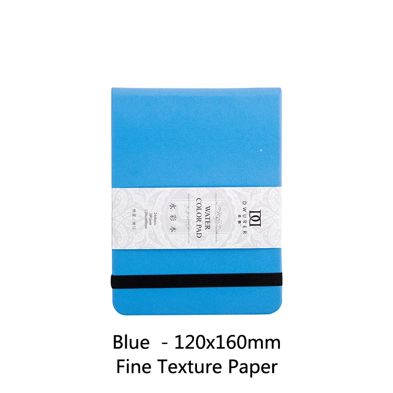 DWURER 300 г акварельный бумажный блок Sketchbook твердая обложка 24 листа художника Aquarelle бумага для акварельных цветов и влажных медиа блок - Цвет: blue 120x160 fine