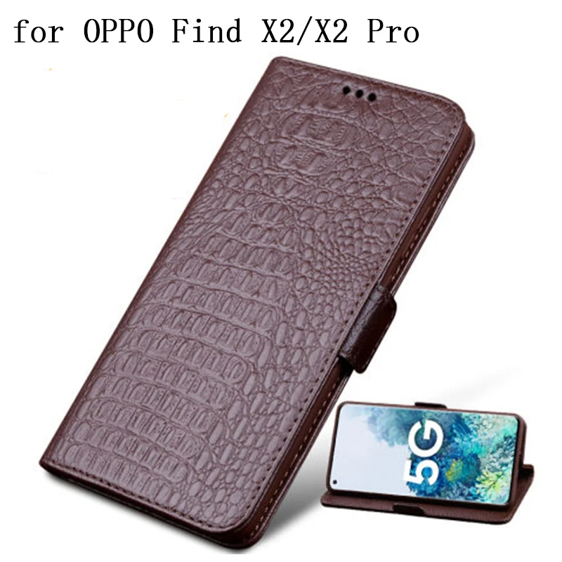 

Luxury Genuine Leather Cow Case for OPPO Find X2 X2 Pro Wallet Case with Card Slots Magnetic Phone Skin Cover OPPO Find X2Pro X2