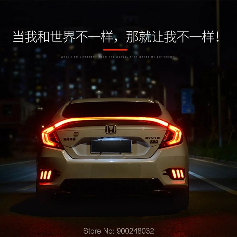 

Для Honda For Civic 2016-2018 автомобильный стиль светодиодный ABS пластик Неокрашенный бриллиантовый чехол для багажника автомобильный Стайлинг