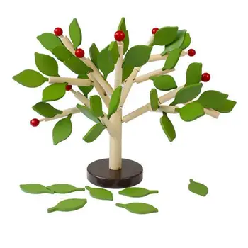 

Wood Building Blocks Tree Set for Kids Children Men Preschool DIY Learning Educational 3D Wooden Assembled Toys Tile Game -Home