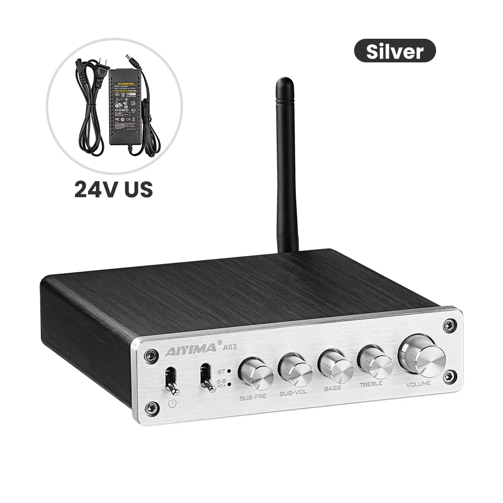 AIYIMA TPA3116 Subwoofer Bluetooth Amplifier HiFi TPA3116D2 2.1 Digital Power Amplifiers 50Wx2+100W Sound Amplificador A03 