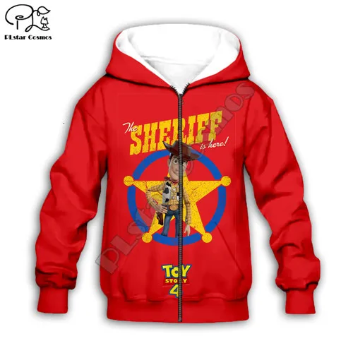 Kids zip hoodies Детская одежда нового мультфильма «История игрушек», 4 BoPeep Forky шериф принт 3d толстовки/футболка для мальчиков и девочек, Свитшот Вуди мультфильм с рисунком Базза Лайтера одежда для улицы; пуловер - Цвет: Kids zip hoodies