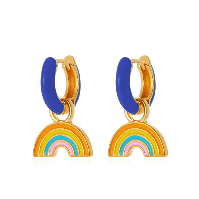 Pair Rainbow Drop Earrings for Women 2021 Trend Fashion multicolor Small Hoop Earrings Jewelry Women's Gifts