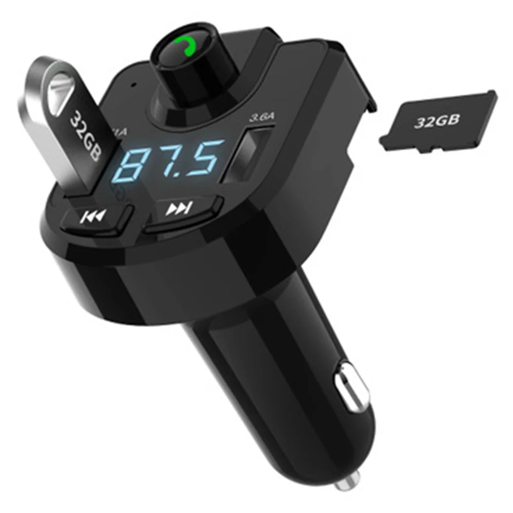 Автомобильный MP3-плеер, автомобильный Bluetooth комплект, fm-передатчик, поддержка TF карты, u-диск QC2.0 3.6A, быстрое двойное зарядное устройство USB, адаптер питания
