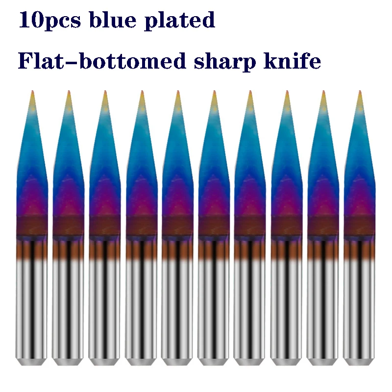 Fresa 3D 3.175 Codolo Rivestimento Blu Carburo Di Tungsteno Tipo V Pcb Incisione Posizione 10/15/20/25 Gradi Fresa Cnc