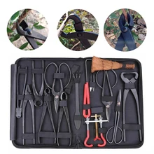 Kit d'outils de bonsaï multifonctionnel, ensemble de 14 pièces, cisailles en acier au carbone, Kit d'outils, fils roulants pour le jardin avec sac