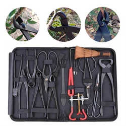 Ensemble d'outils de bonsaï de haute qualité, kit multifonctionnel de 14 pièces, ensemble de cisailles en acier au carbone et Kit d'outils/fils de rouleaux 