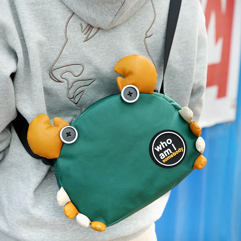 

Women's shoulder bag slant straddle bag three color patch bread crab small bag 2020 new lovely girl bag student cartoon girl bag